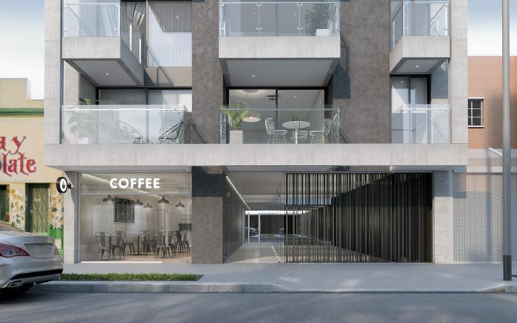 2 ambientes con balcón terraza. Al Frente Con Parrilla